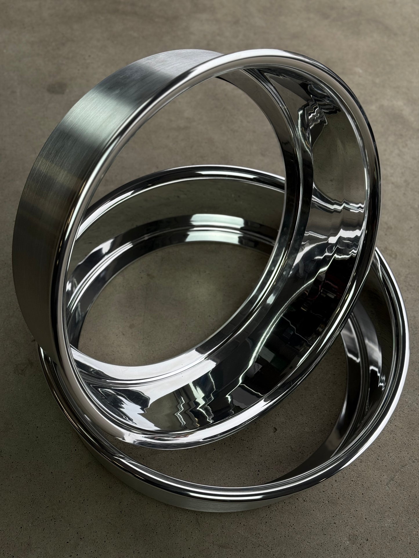 Polished Flat Lips for 3-Piece Wheels 17” — Mirror Finish