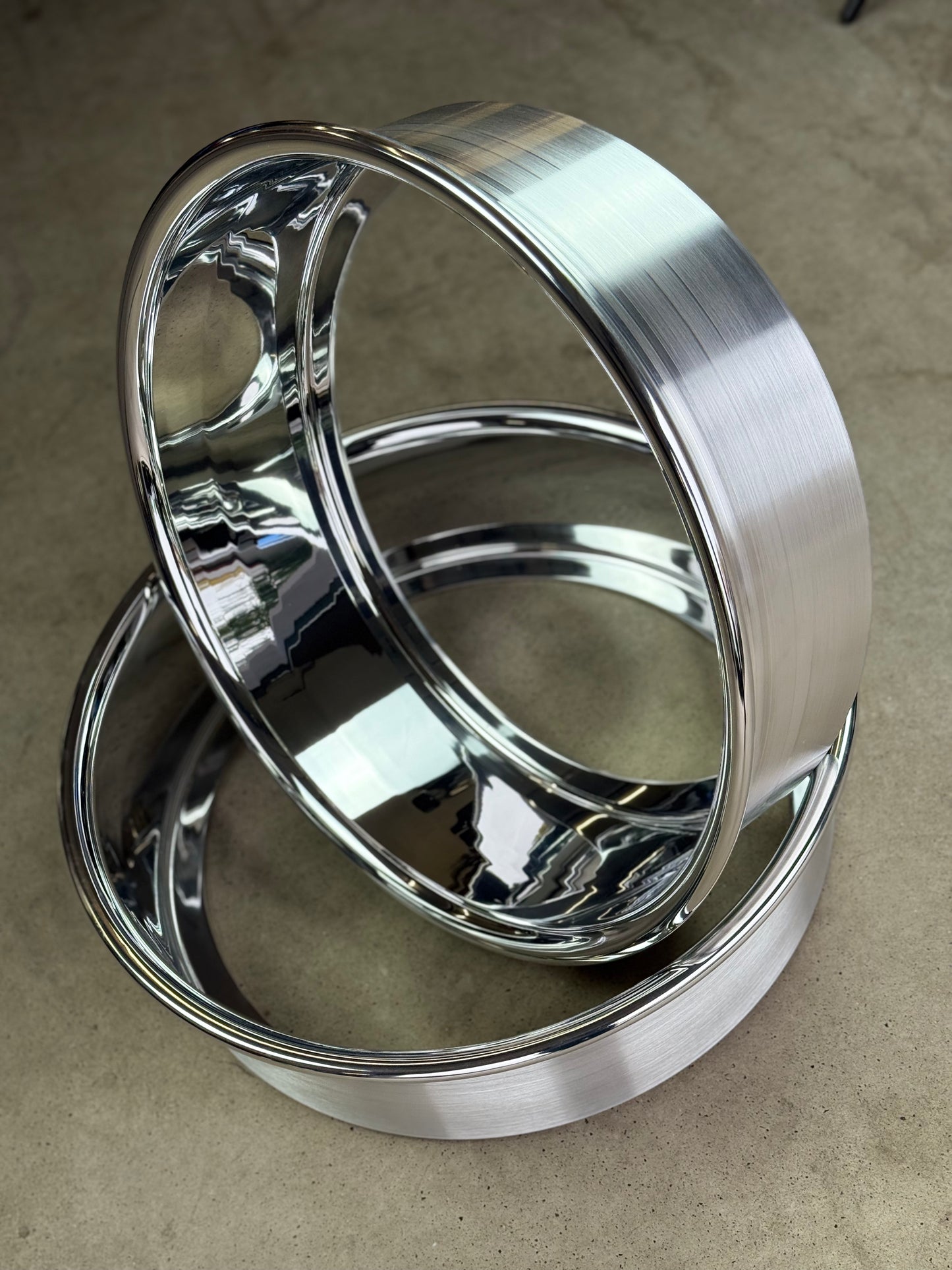 Polished Flat Lips for 3-Piece Wheels 17” — Mirror Finish